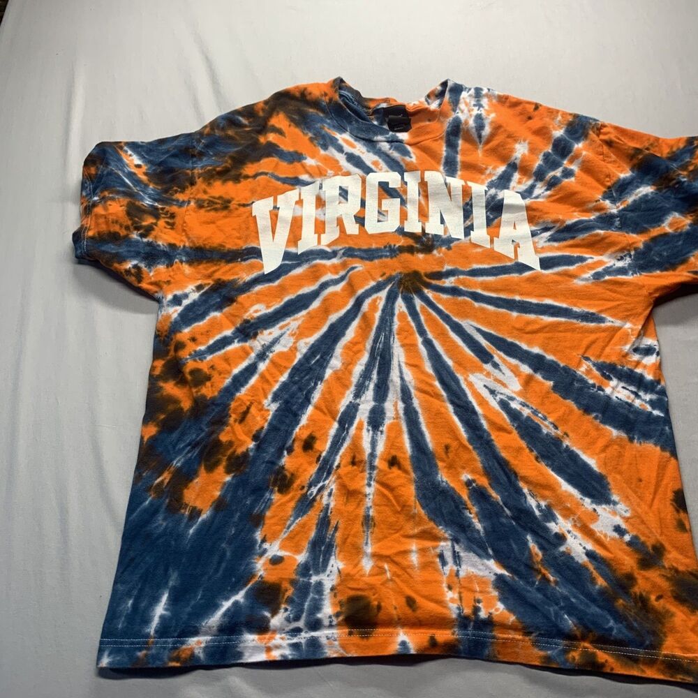 Hanes Virginia Colorful Spiral Tie Dye Souvenir Graphic Tee Womens XL